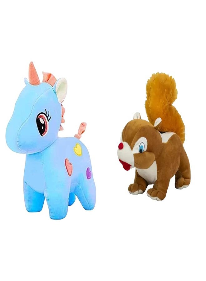 KPN Toy Figure Combo Pack of Unicon & Squirel - Mini Character Figurines Set with Bright Colours & Smooth Finish | Playtime Display Set for Home, Desk Decor & Gifting - Image 1